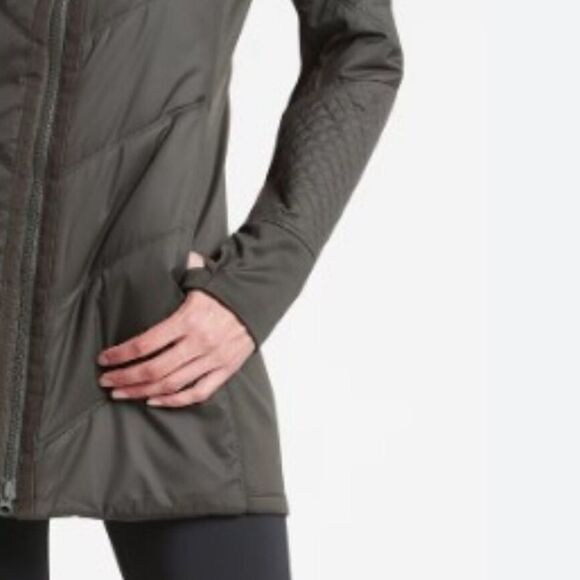 Athleta Rock Ridge Primaloft Black Quilted Coat With Reflective Trim Size XS - Picture 12 of 14